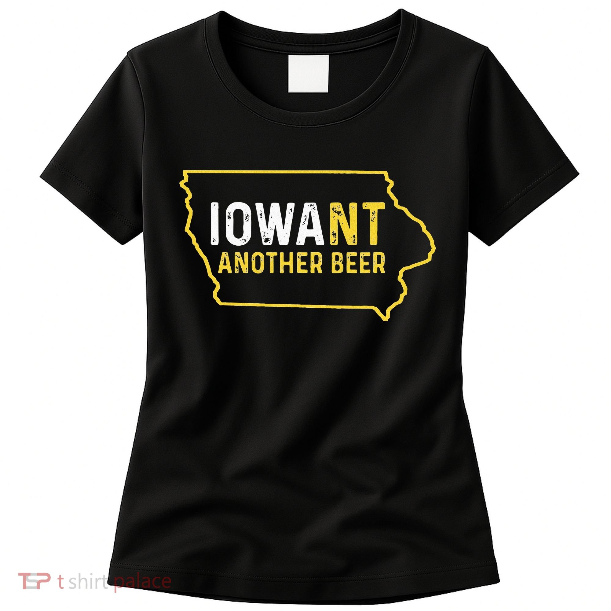 Funny Iowa Beer Distressed Iowa State Map Women's T-Shirt