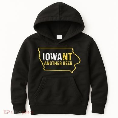 Funny Iowa Beer Distressed Iowa State Map Kids Hoodie