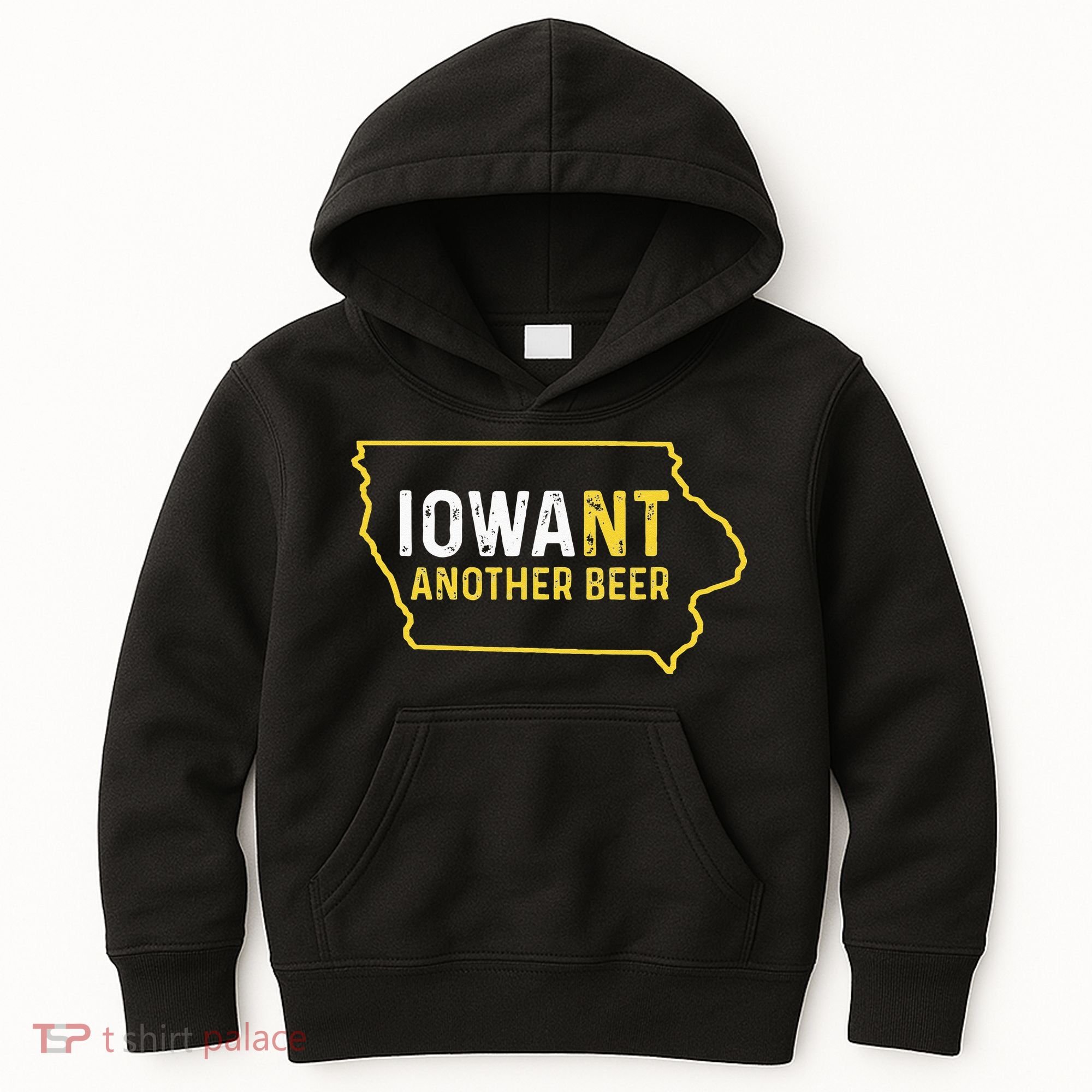 Funny Iowa Beer Distressed Iowa State Map Kids Hoodie
