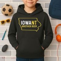 Funny Iowa Beer Distressed Iowa State Map Kids Hoodie thumb 2
