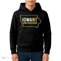 Funny Iowa Beer Distressed Iowa State Map Kids Hoodie thumb 4