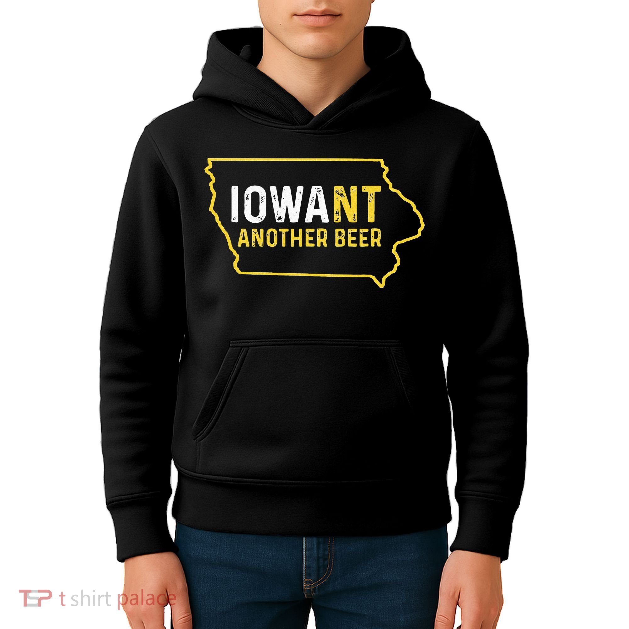 Funny Iowa Beer Distressed Iowa State Map Kids Hoodie
