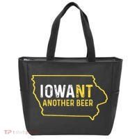 Funny Iowa Beer Distressed Iowa State Map Tote Bag thumb 0