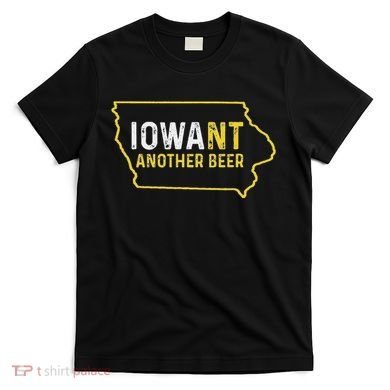 Funny Iowa Beer Distressed Iowa State Map T-Shirt