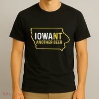Funny Iowa Beer Distressed Iowa State Map T-Shirt thumb 3
