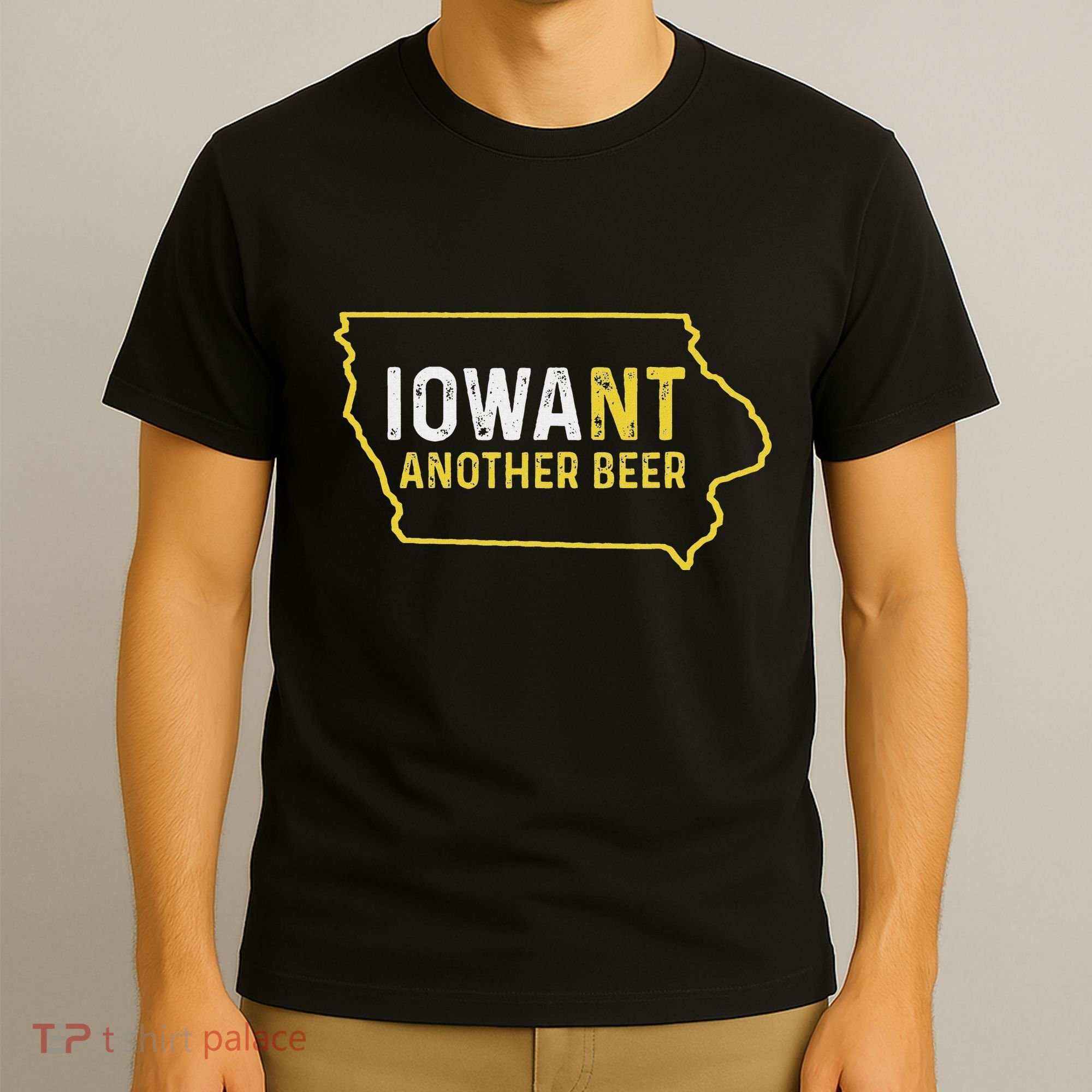 Funny Iowa Beer Distressed Iowa State Map T-Shirt