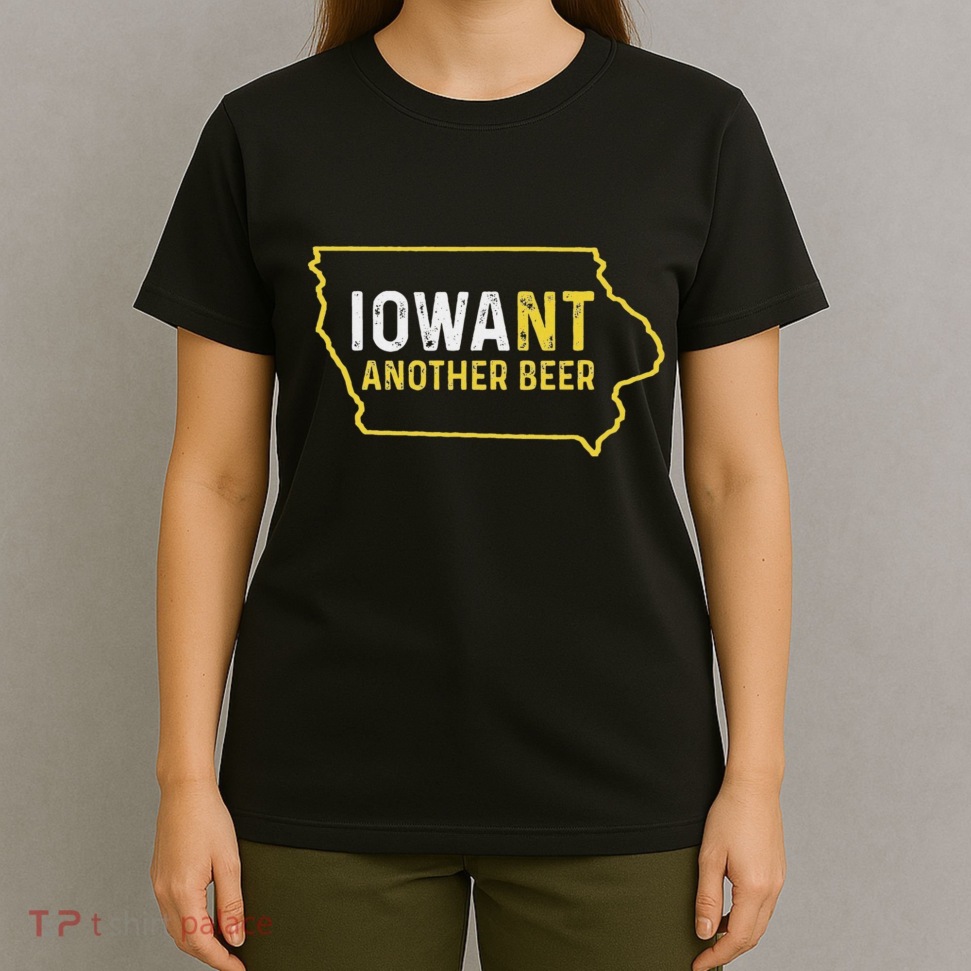 Funny Iowa Beer Distressed Iowa State Map T-Shirt