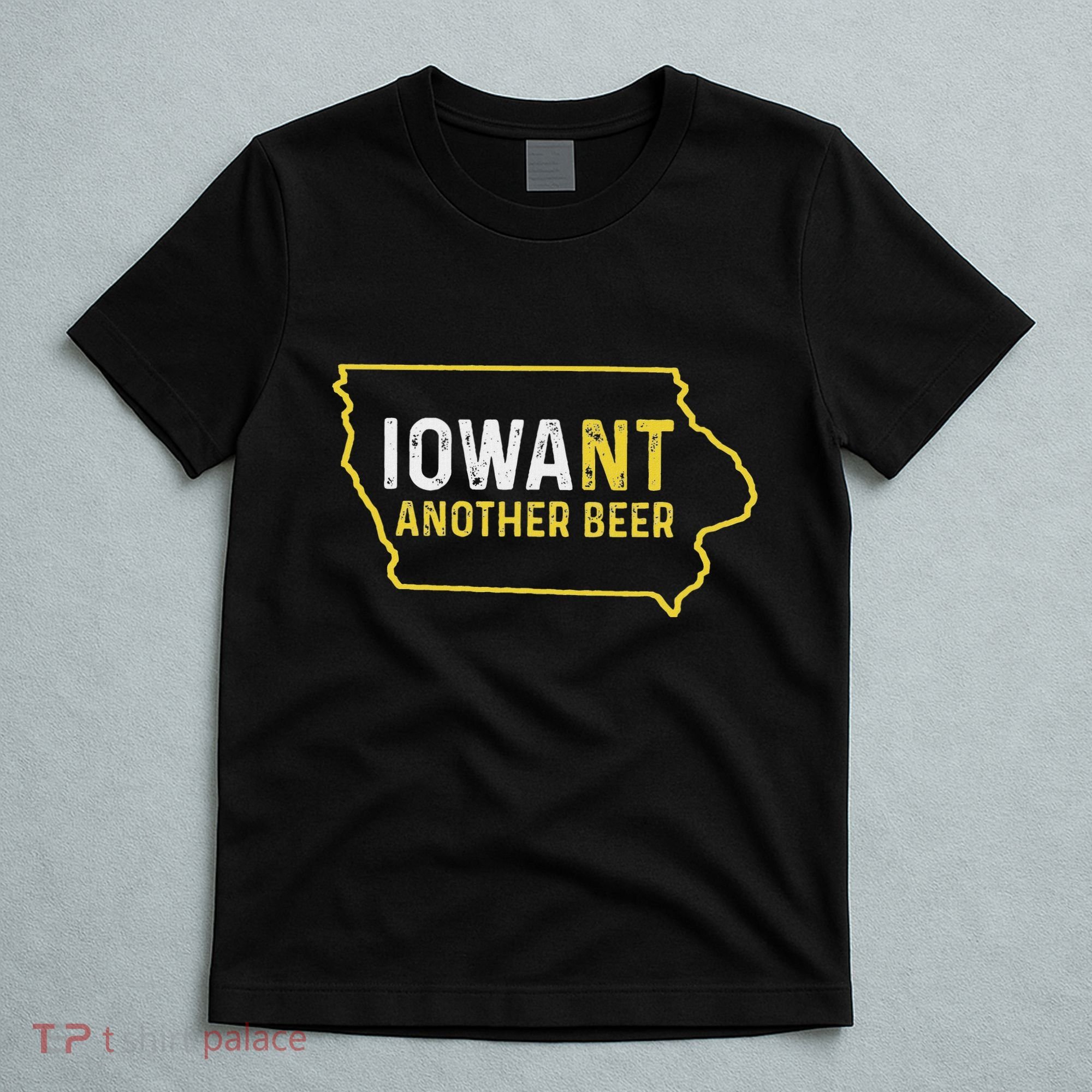 Funny Iowa Beer Distressed Iowa State Map T-Shirt