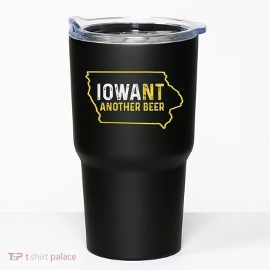 Funny Iowa Beer Distressed Iowa State Map Tumbler