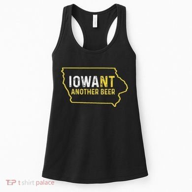 Funny Iowa Beer Distressed Iowa State Map Women's Tank Top