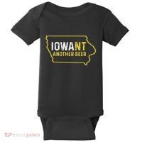 Funny Iowa Beer Distressed Iowa State Map Baby Bodysuit thumb 0