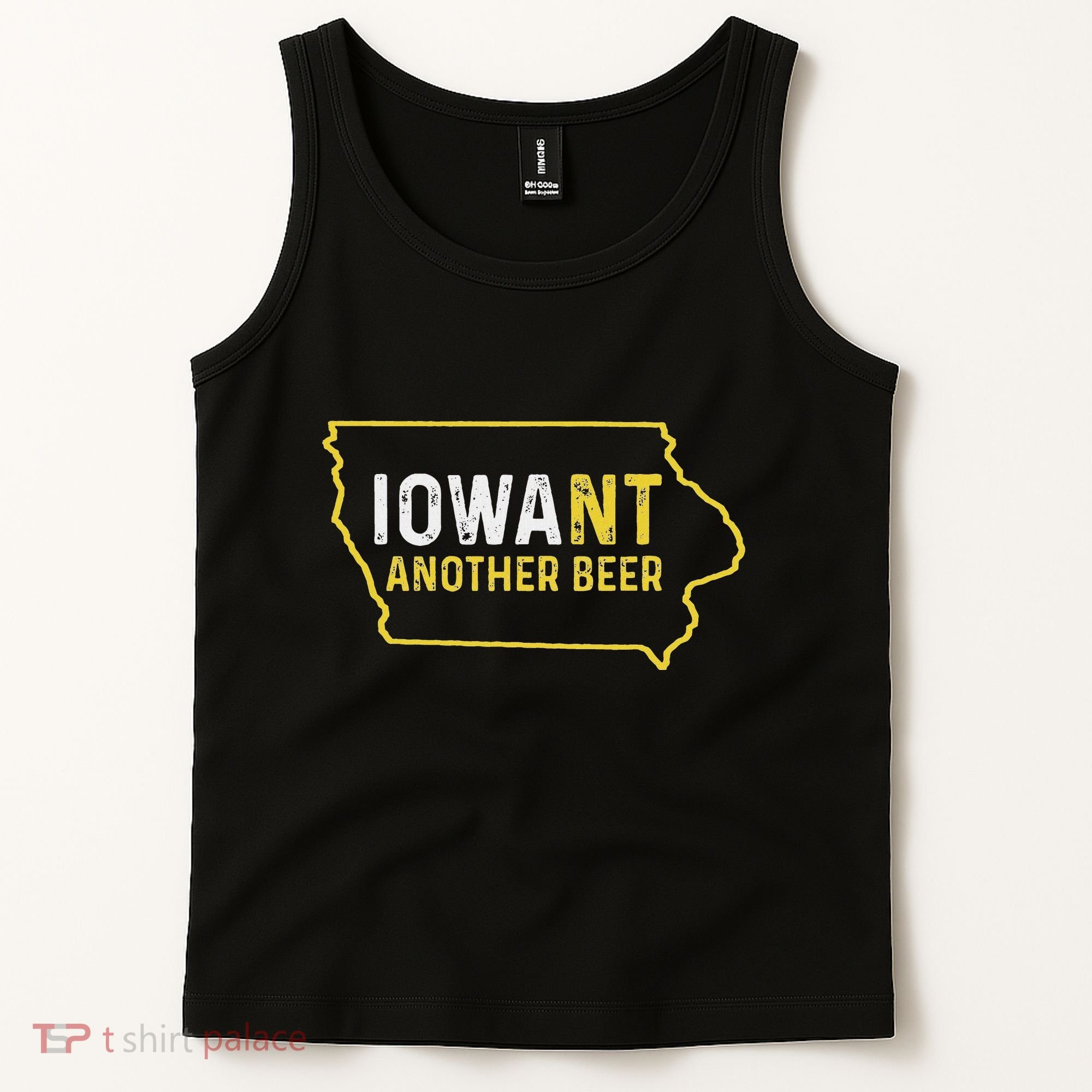 Funny Iowa Beer Distressed Iowa State Map Tank Top