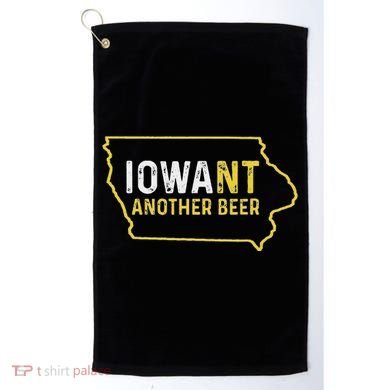 Funny Iowa Beer Distressed Iowa State Map Golf Towel
