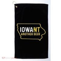 Funny Iowa Beer Distressed Iowa State Map Golf Towel thumb 0