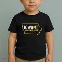 Funny Iowa Beer Distressed Iowa State Map Toddler T-Shirt thumb 2