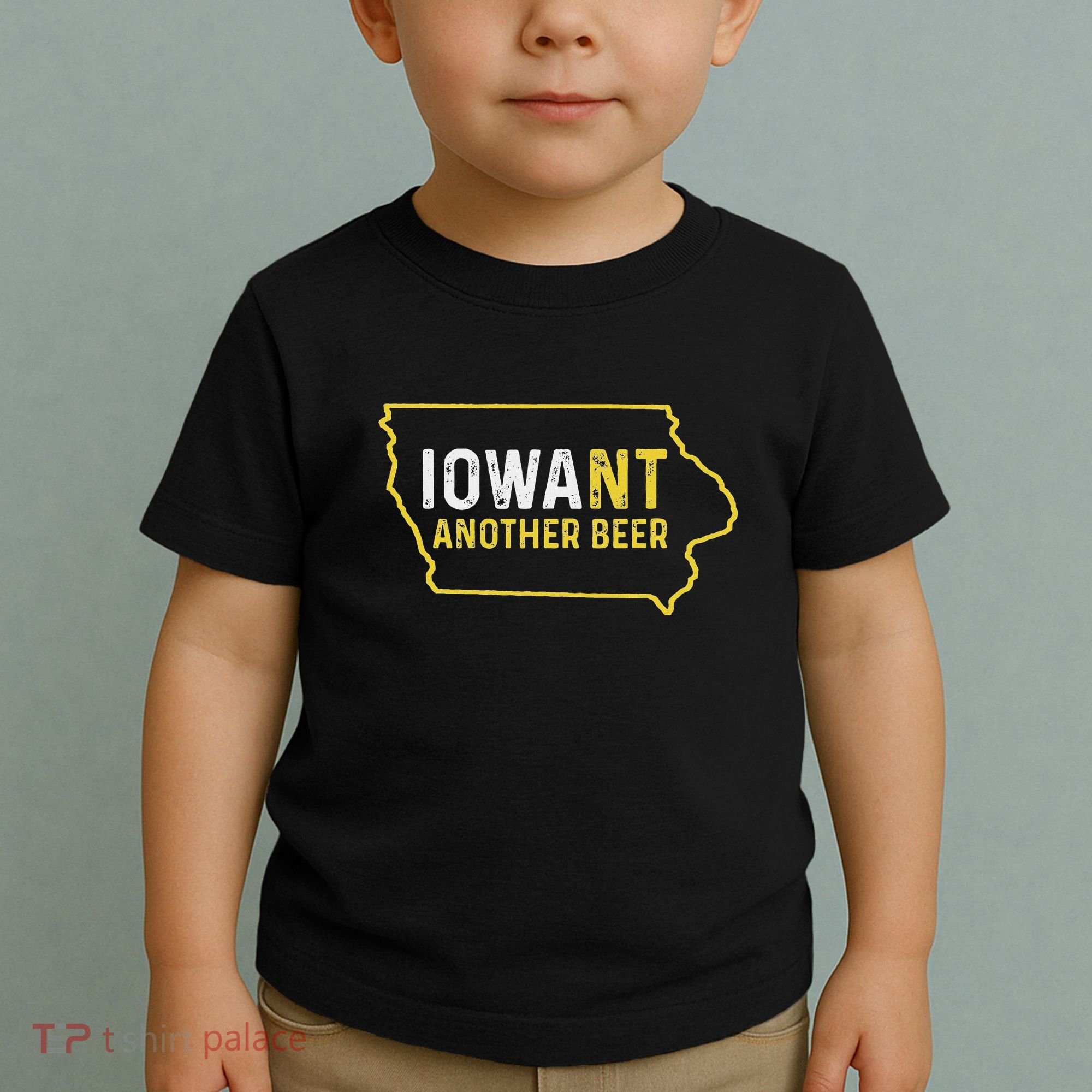 Funny Iowa Beer Distressed Iowa State Map Toddler T-Shirt