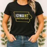 Funny Iowa Beer Distressed Iowa State Map Women's T-Shirt thumb 2
