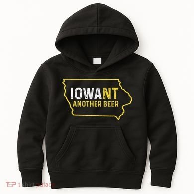 Funny Iowa Beer Distressed Iowa State Map Kids Hoodie