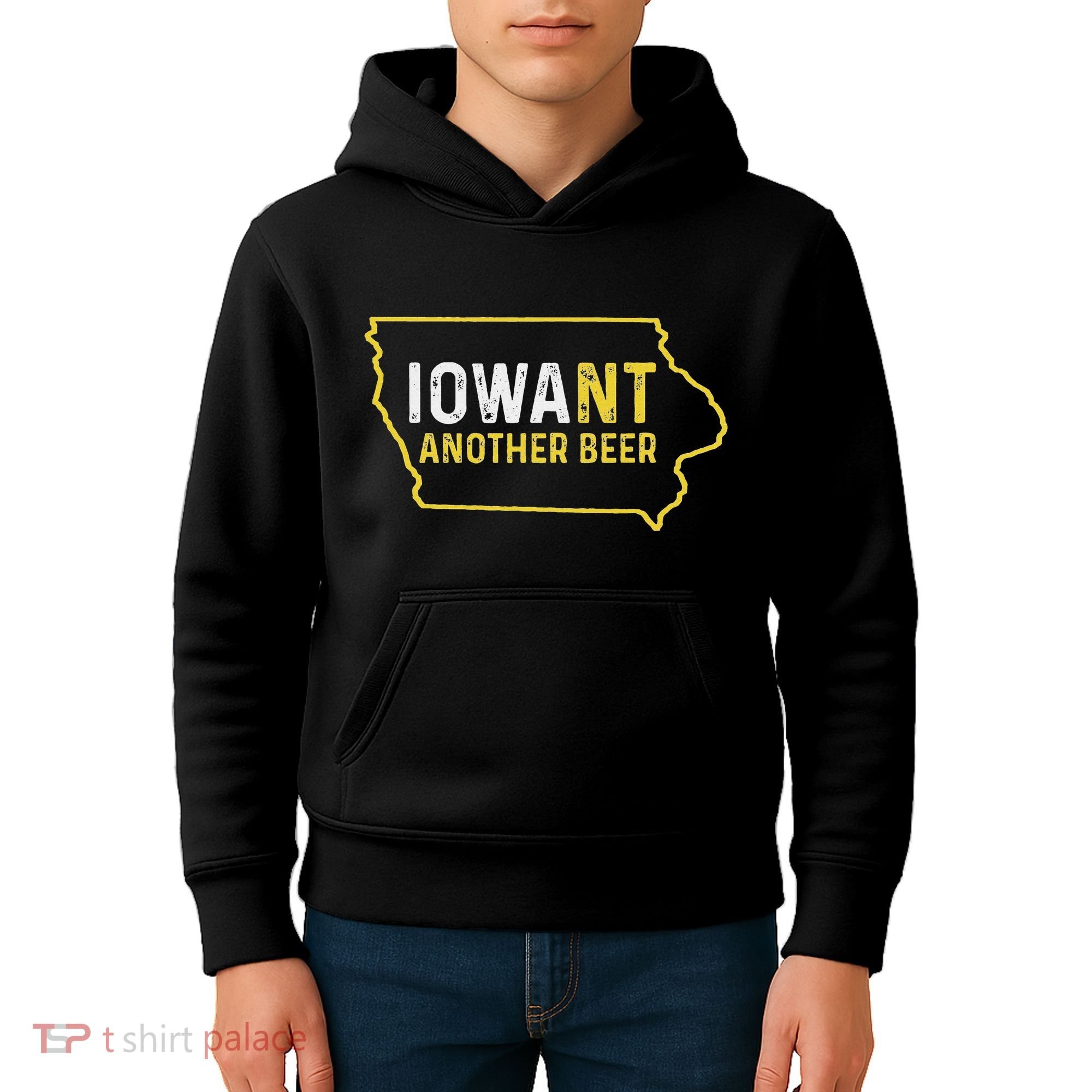 Funny Iowa Beer Distressed Iowa State Map Kids Hoodie