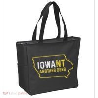 Funny Iowa Beer Distressed Iowa State Map Tote Bag thumb 2