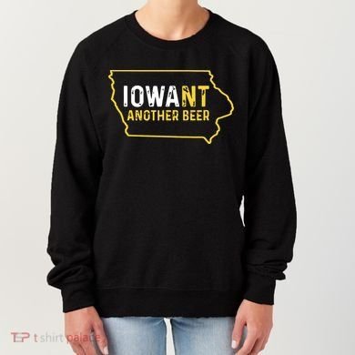 Funny Iowa Beer Distressed Iowa State Map Women's Sweatshirt