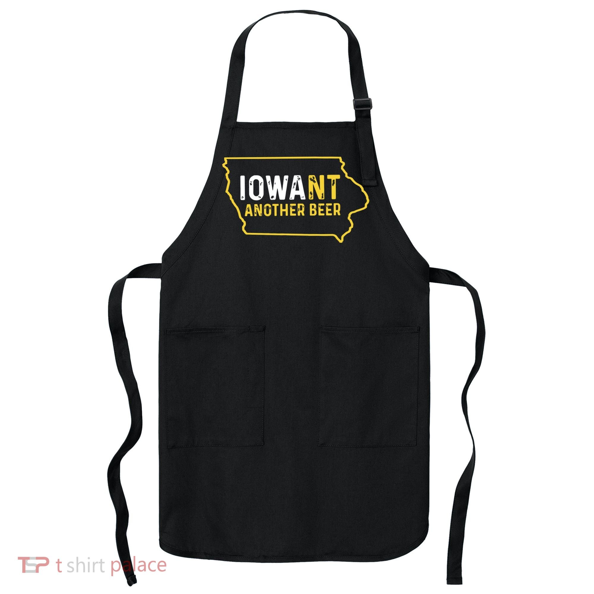 Funny Iowa Beer Distressed Iowa State Map Apron
