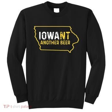 Funny Iowa Beer Distressed Iowa State Map Sweatshirt