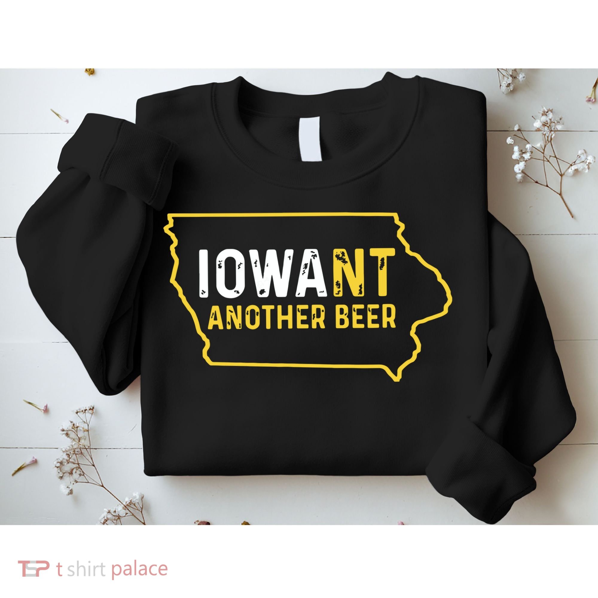 Funny Iowa Beer Distressed Iowa State Map Sweatshirt