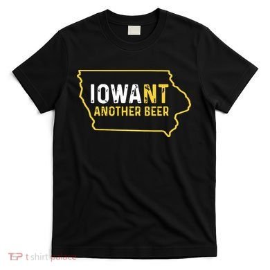Funny Iowa Beer Distressed Iowa State Map T-Shirt