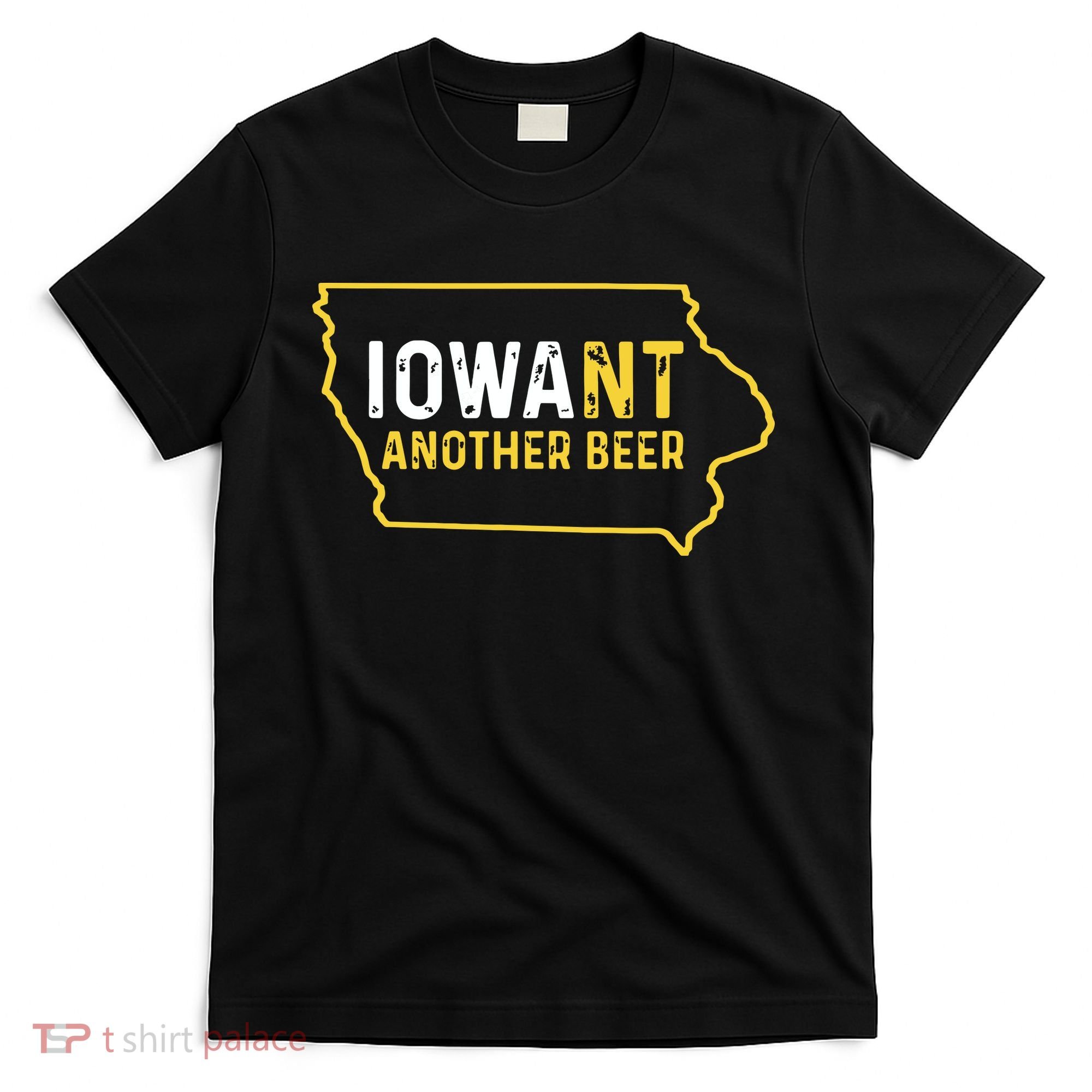 Funny Iowa Beer Distressed Iowa State Map T-Shirt