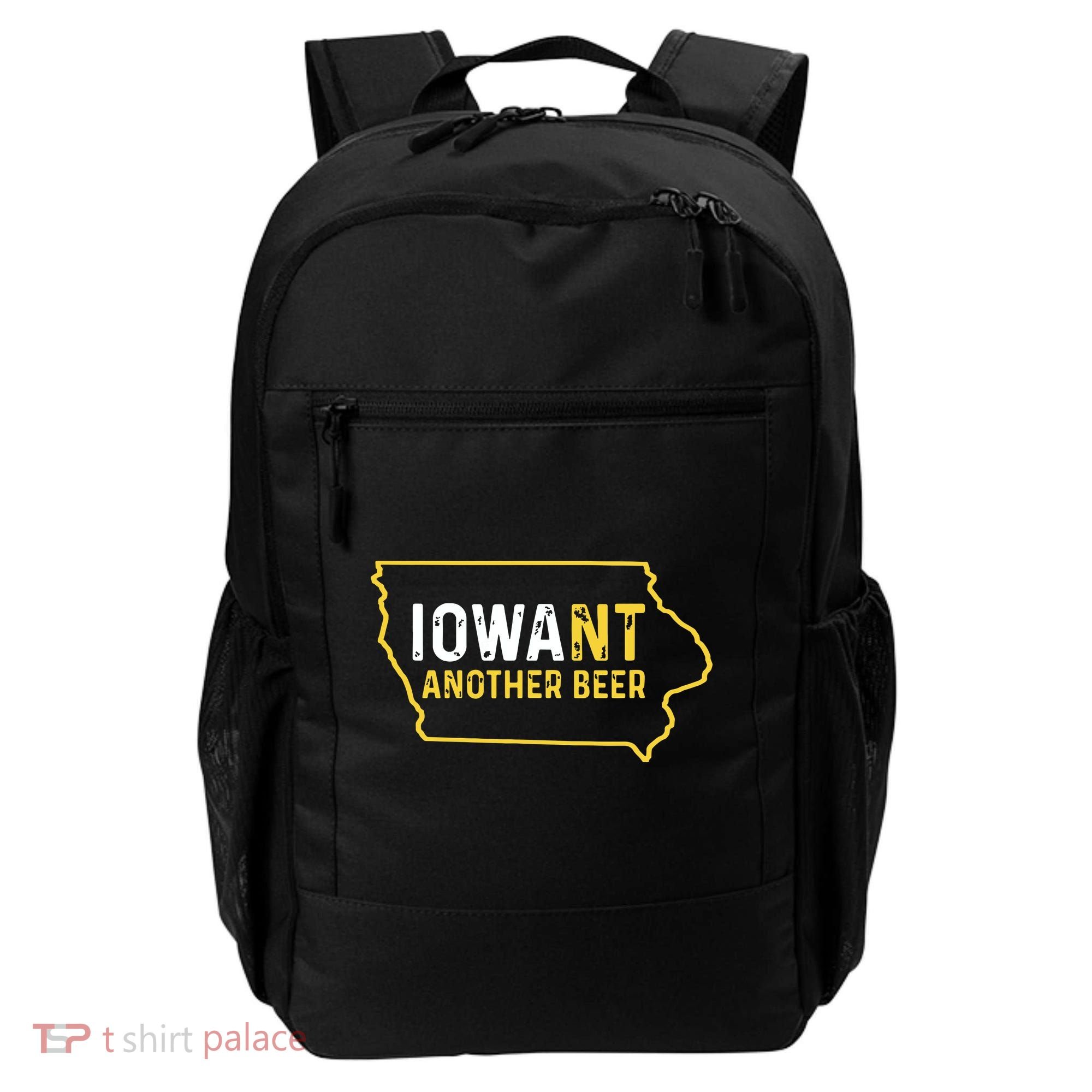 Funny Iowa Beer Distressed Iowa State Map Backpack