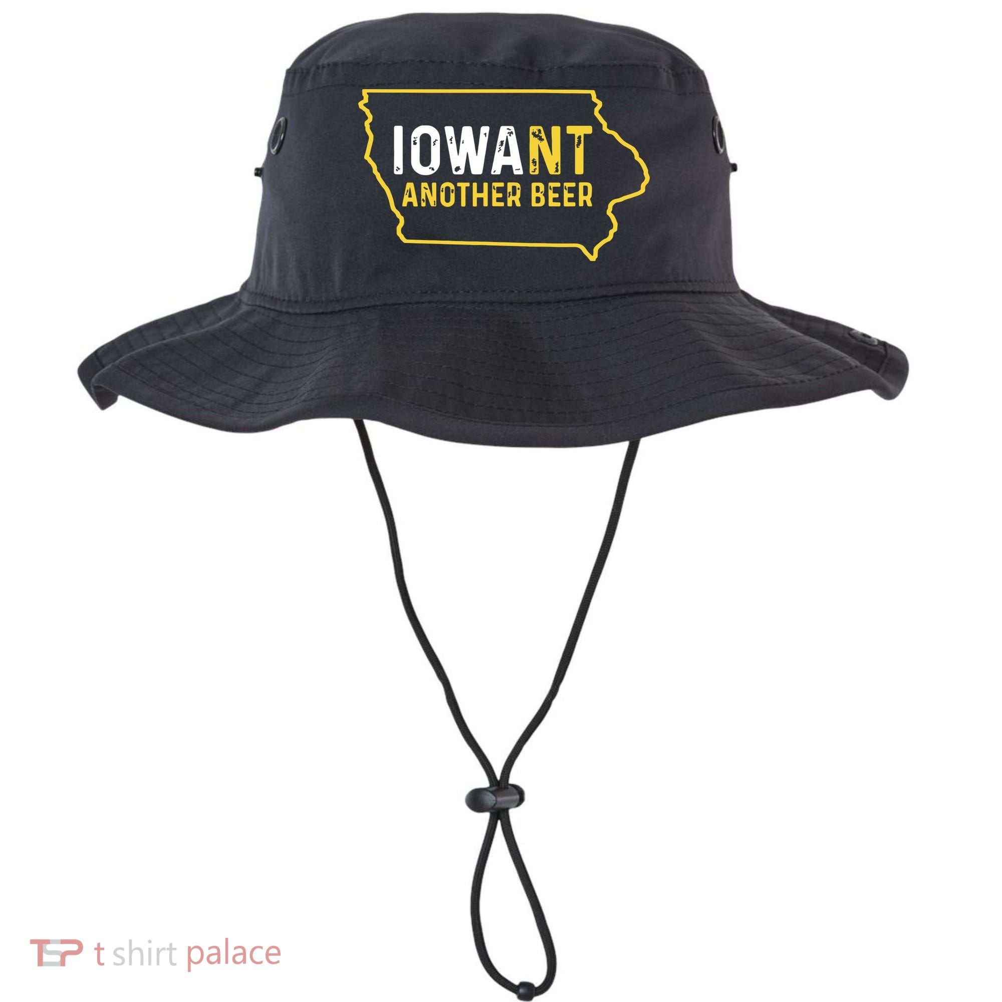 Funny Iowa Beer Distressed Iowa State Map Bucket Hat