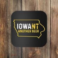 Funny Iowa Beer Distressed Iowa State Map Coaster thumb 0