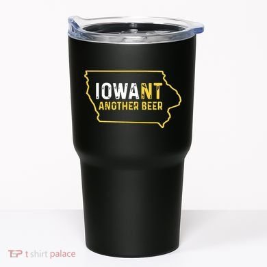 Funny Iowa Beer Distressed Iowa State Map Tumbler