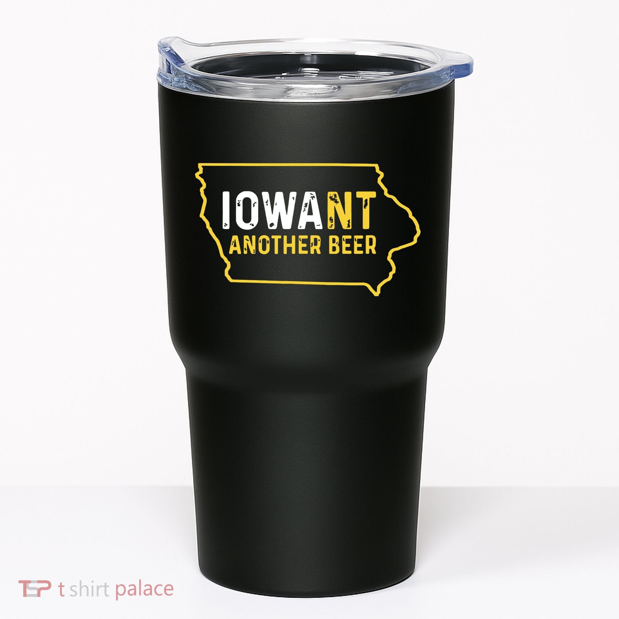 Funny Iowa Beer Distressed Iowa State Map Tumbler