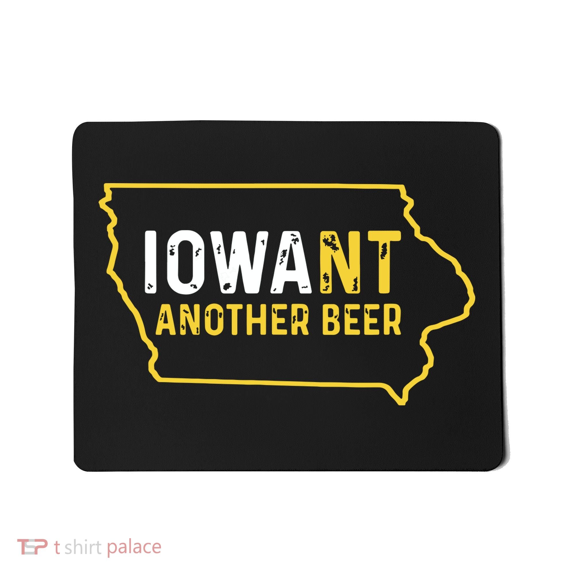 Funny Iowa Beer Distressed Iowa State Map Mousepad