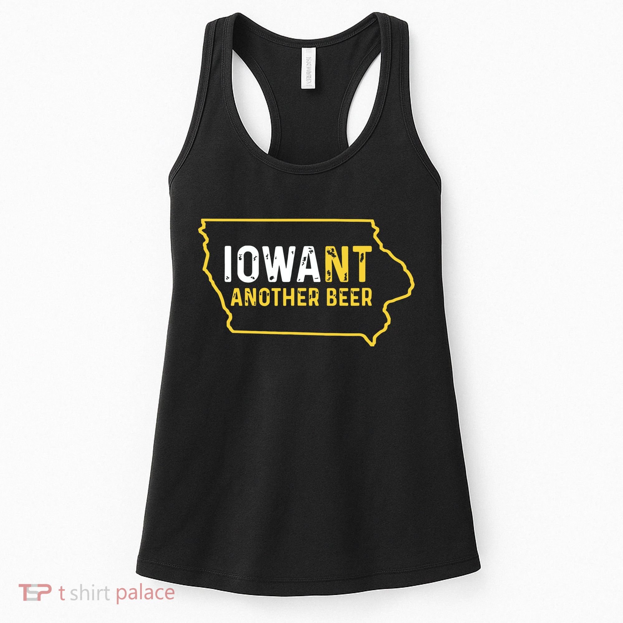 Funny Iowa Beer Distressed Iowa State Map Women's Tank Top