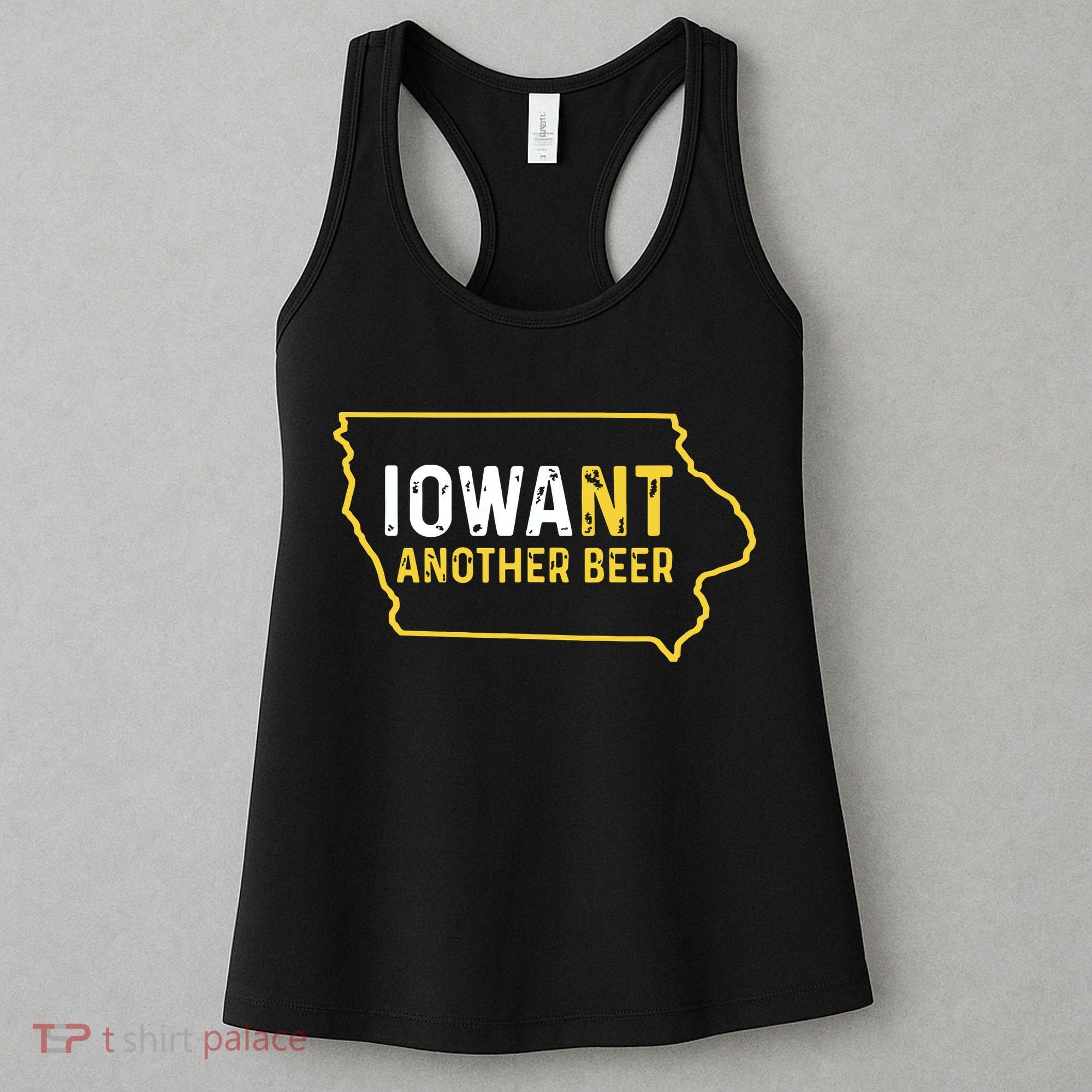 Funny Iowa Beer Distressed Iowa State Map Women's Tank Top