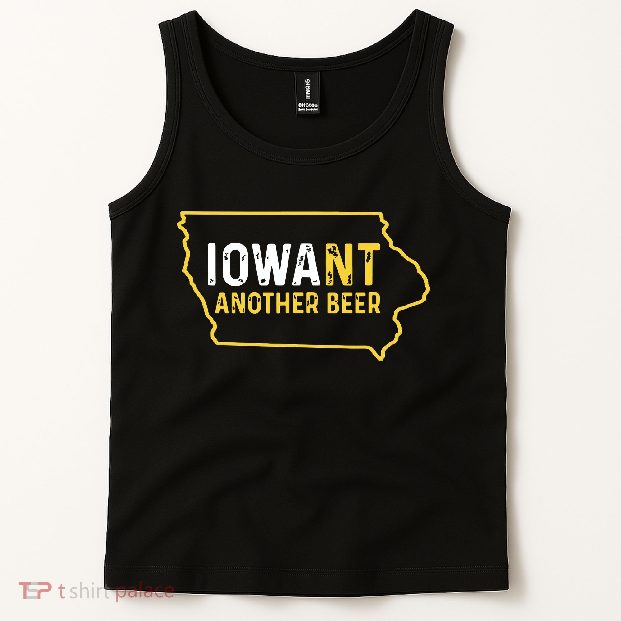 Funny Iowa Beer Distressed Iowa State Map Tank Top