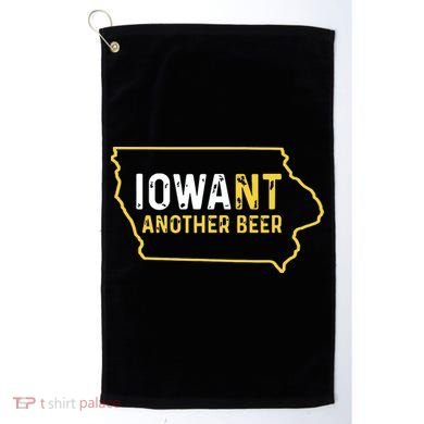 Funny Iowa Beer Distressed Iowa State Map Golf Towel