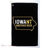 Funny Iowa Beer Distressed Iowa State Map Golf Towel thumb 0