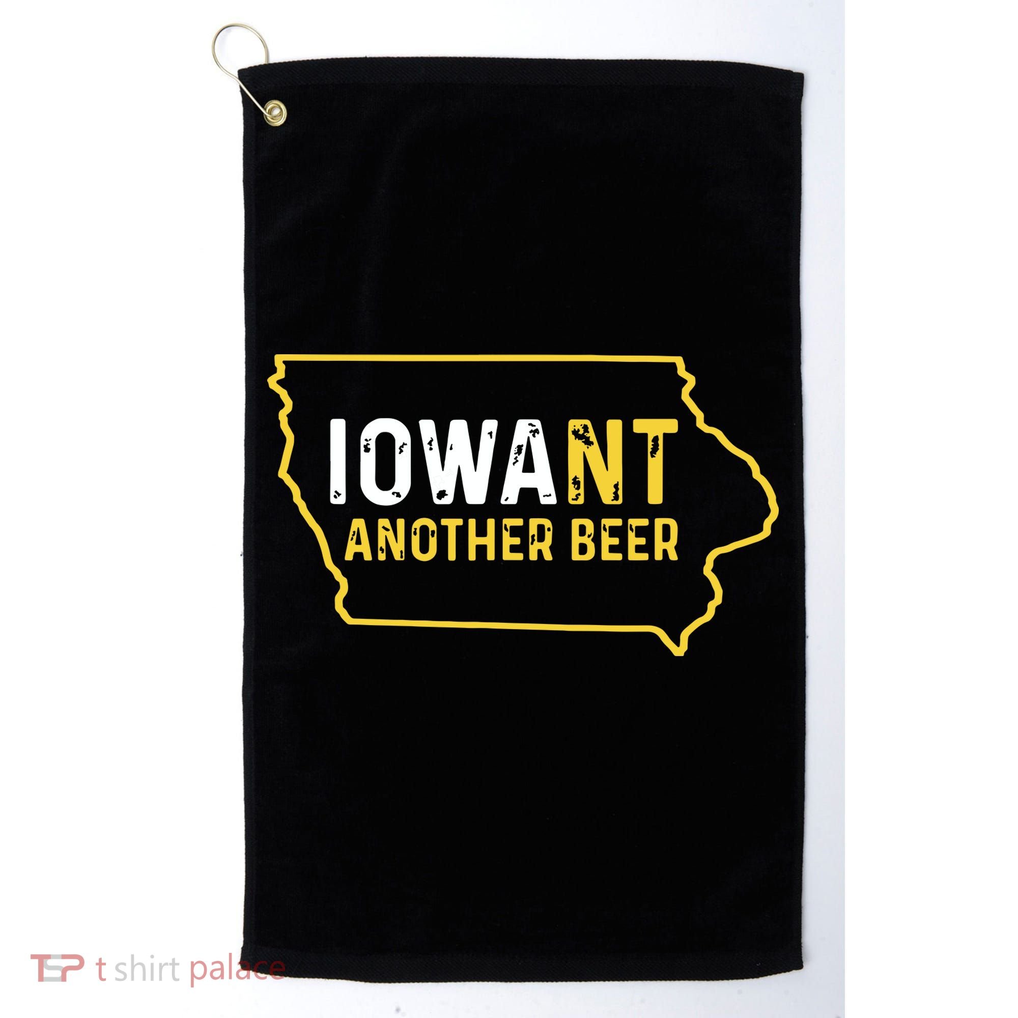 Funny Iowa Beer Distressed Iowa State Map Golf Towel