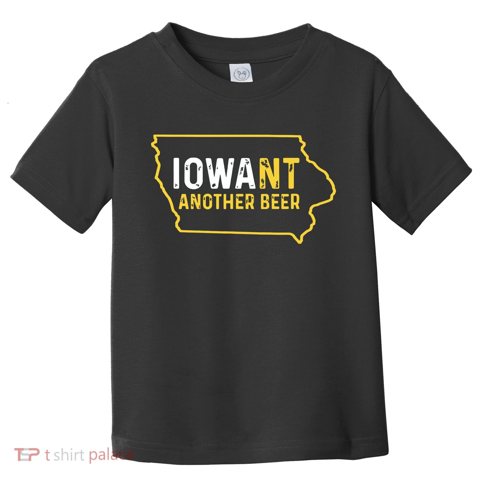 Funny Iowa Beer Distressed Iowa State Map Toddler T-Shirt