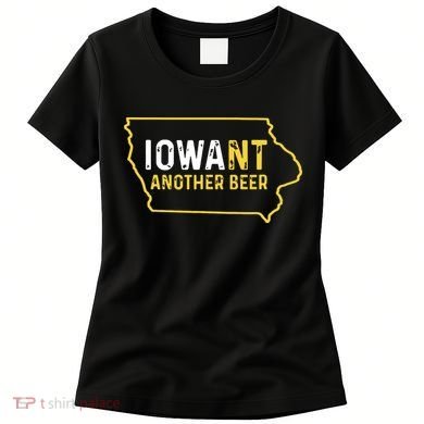 Funny Iowa Beer Distressed Iowa State Map Women's T-Shirt