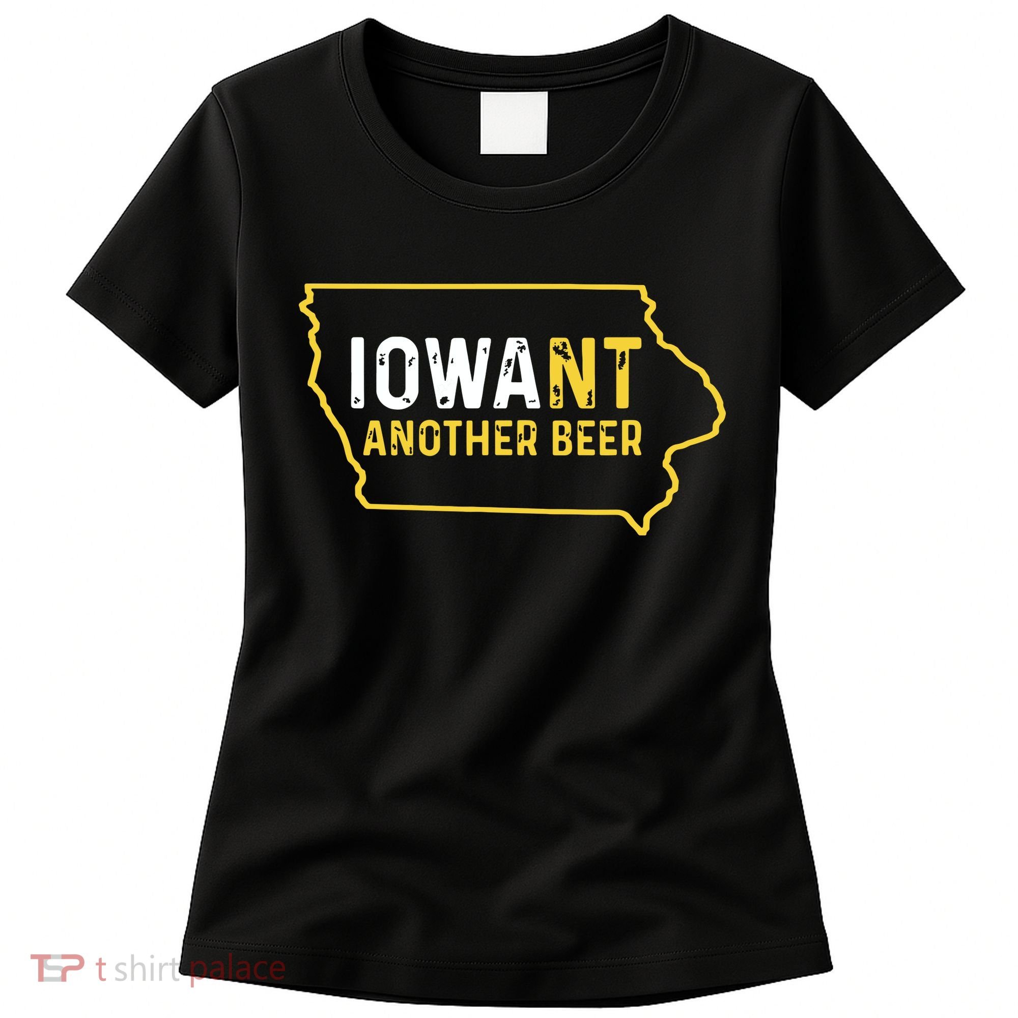 Funny Iowa Beer Distressed Iowa State Map Women's T-Shirt