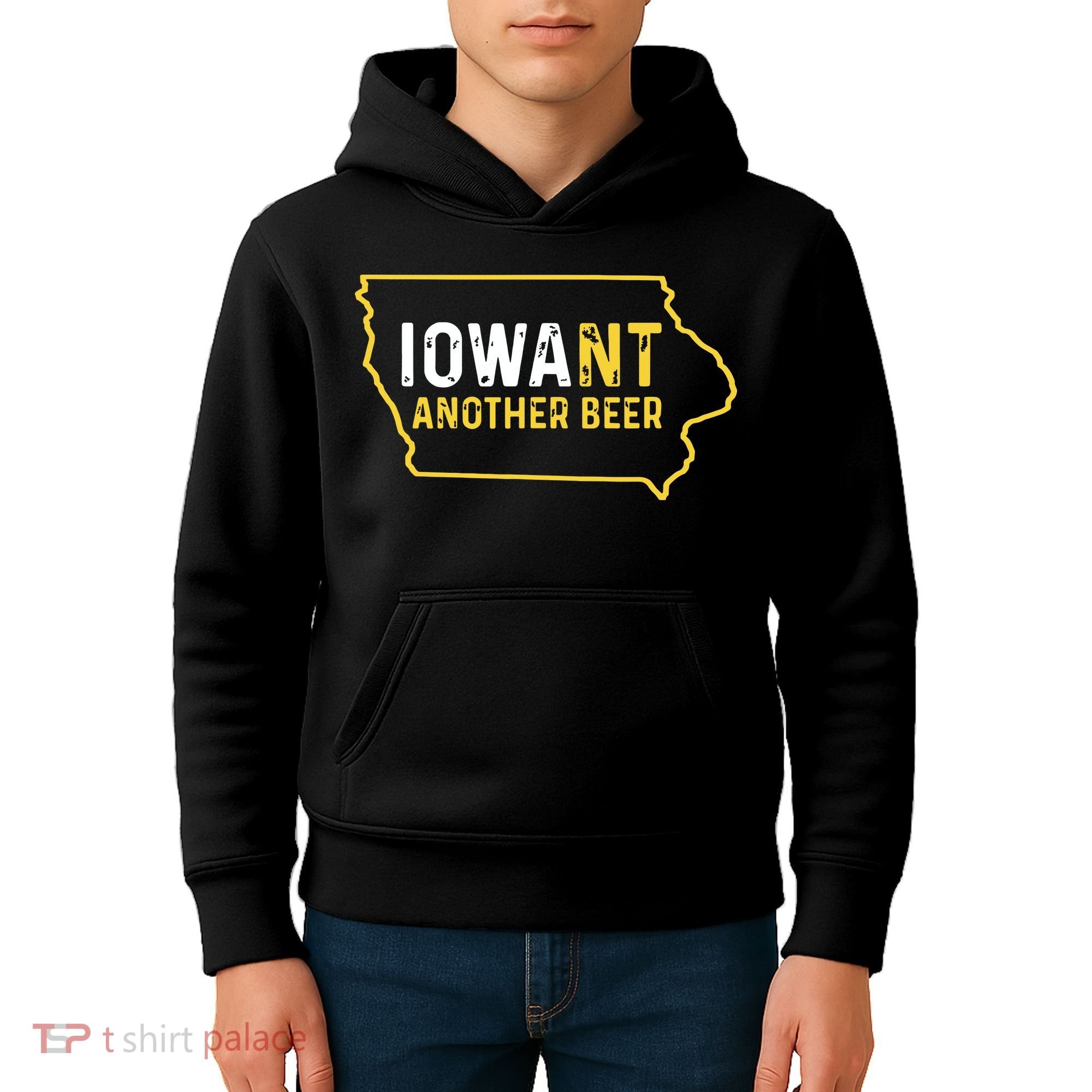 Funny Iowa Beer Distressed Iowa State Map Kids Hoodie