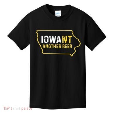 Funny Iowa Beer Distressed Iowa State Map Kids T-Shirt