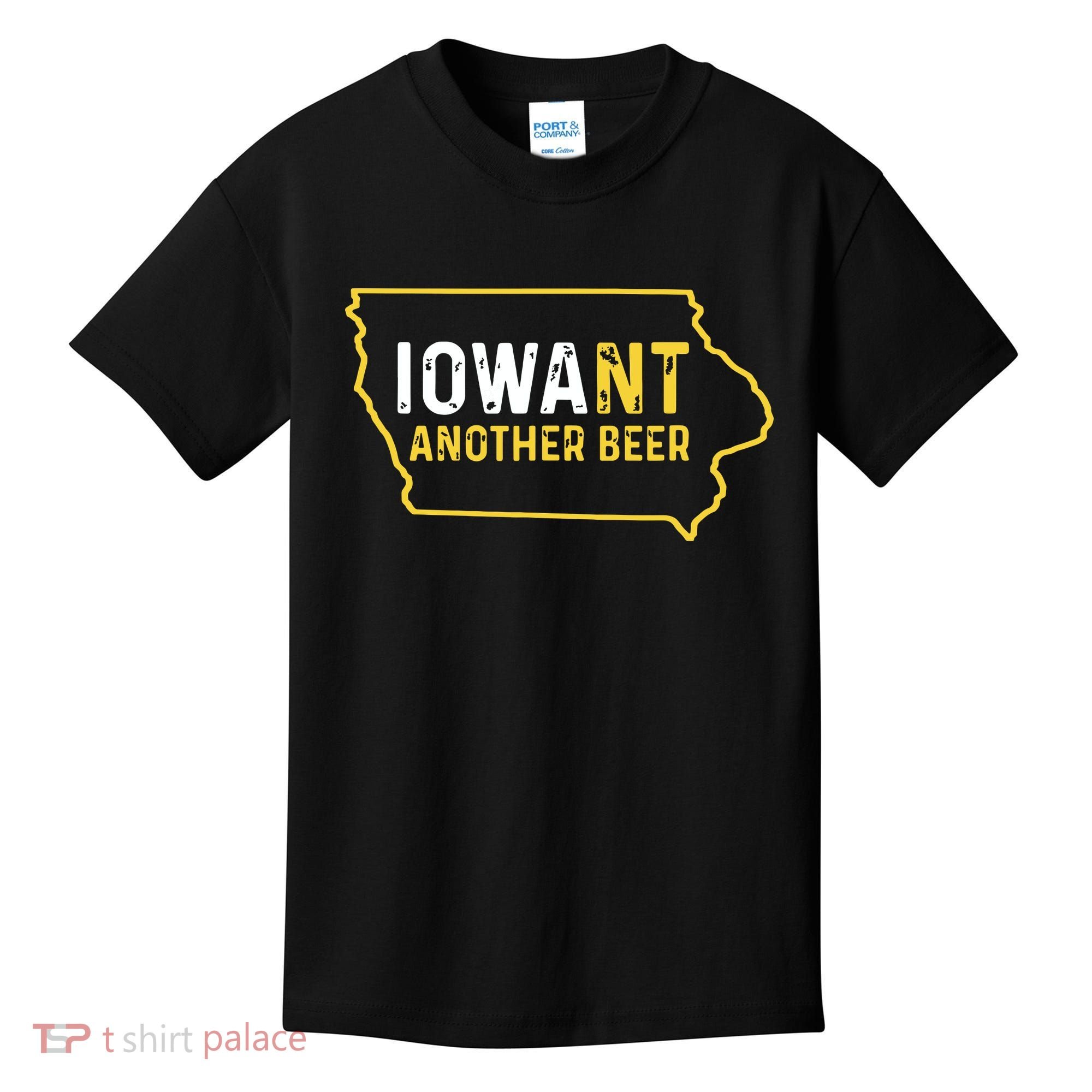 Funny Iowa Beer Distressed Iowa State Map Kids T-Shirt