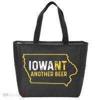 Funny Iowa Beer Distressed Iowa State Map Tote Bag thumb 0