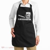 Funny I'll Be In The Backyard Cigar Whiskey Lover  Apron thumb 2
